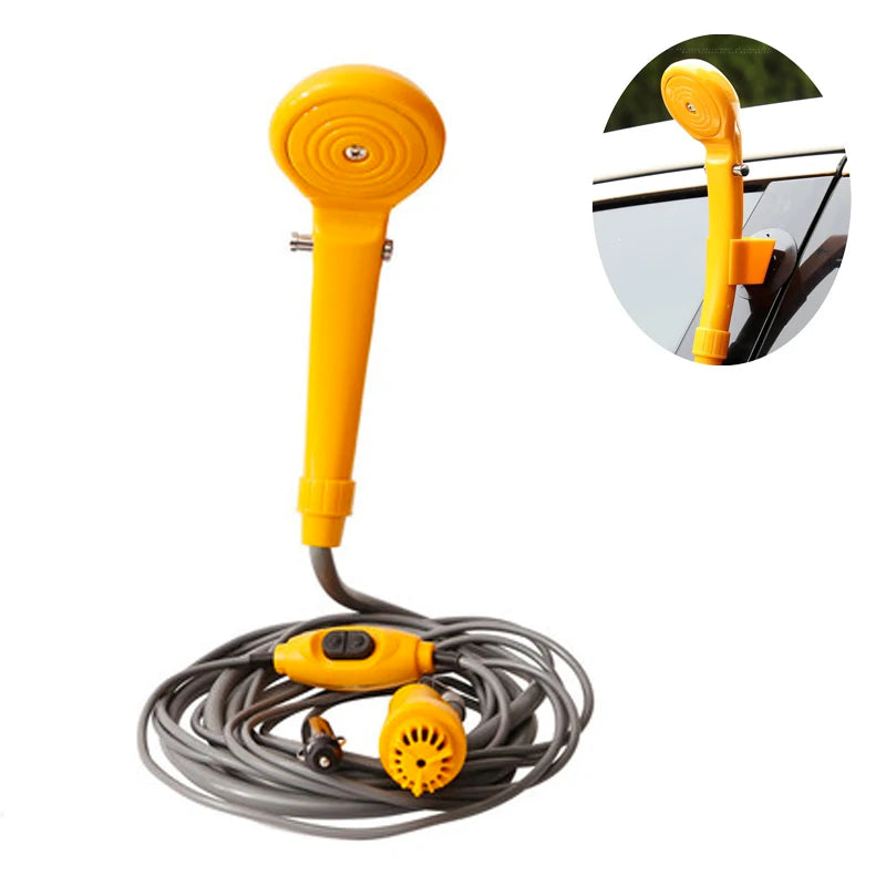 Portable Outdoor Camping Bath Shower Faucet Set 12V Car Electric Pump Washer